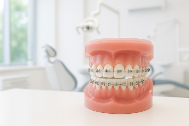 ワイヤー矯正の模型をイメージした画像